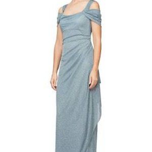 Alex Evenings Women's Long Cold Shoulder Dress NWT